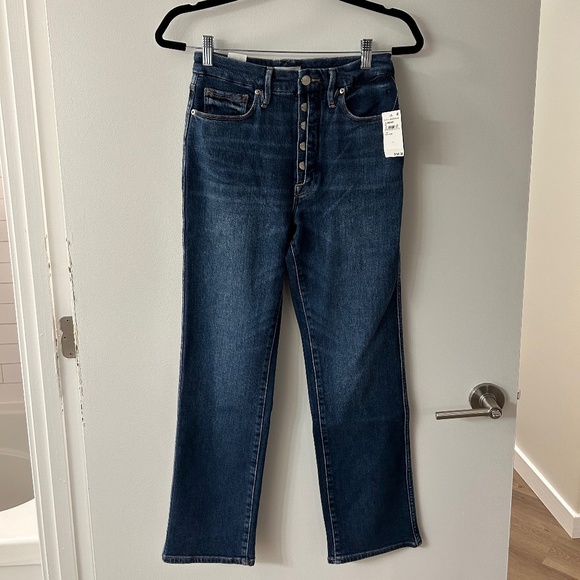 GOOD AMERICAN GOOD CURVE STRAIGHT CASHMERE JEANS | INDIGO329 | SIZE 4/27 - Picture 5 of 8